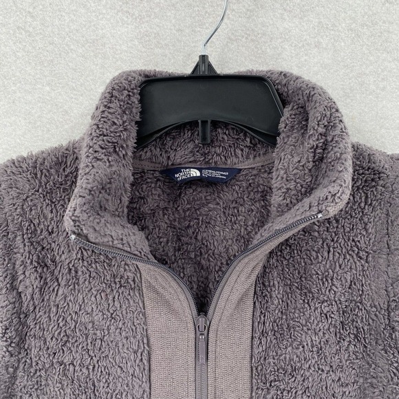 THE‎ NORTH FACE Vest Womens SMALL Fuzzy Fur Osito Fleece Stretchy Lavender Zip - Picture 6 of 13